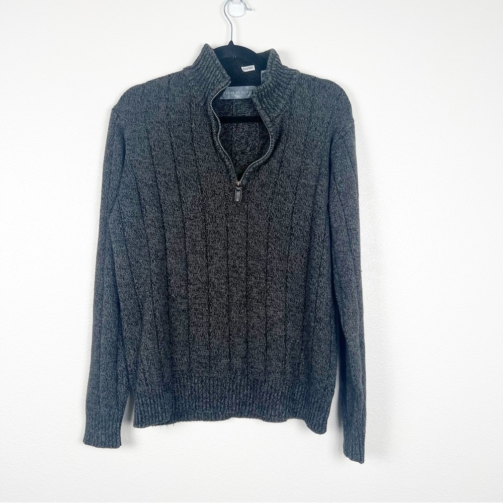 Oscar De La Renta 1/4 Zip Knit Pullover‎ Sz M
